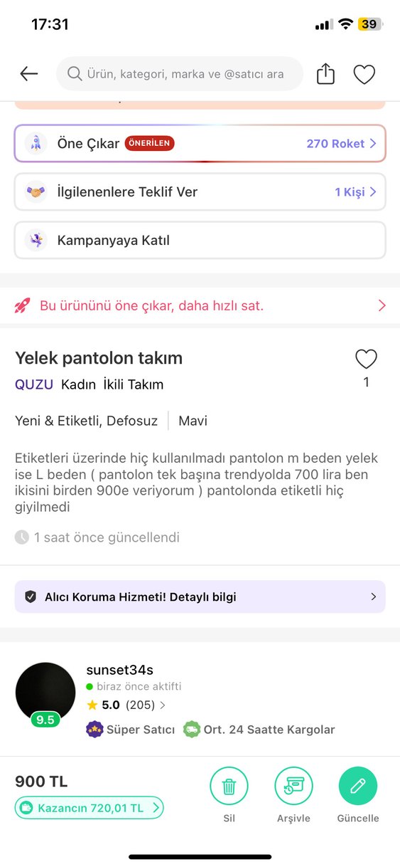 Quzu Mavi Yüksek Bel Cigarette Pantolon - Görsel 4