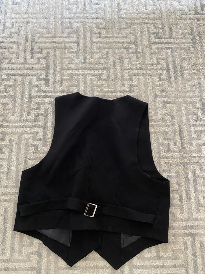 Siyah Düğmeli Kadın Ofis Yeleği - Görsel 3