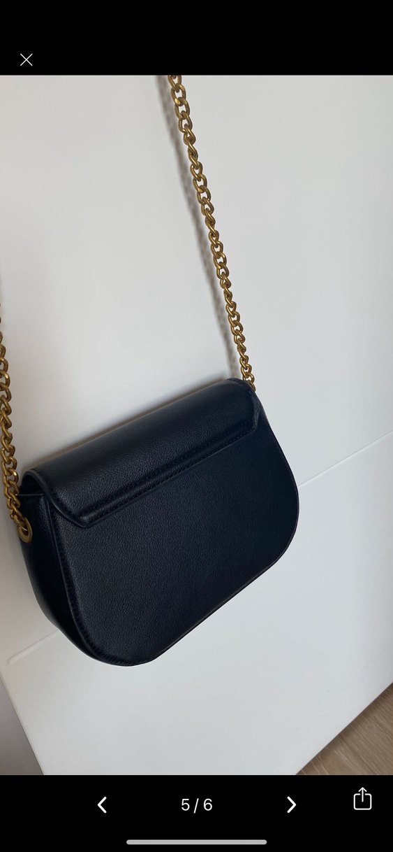 Zincir Detaylı Siyah Deri Kadın Çapraz Çanta - Görsel 5