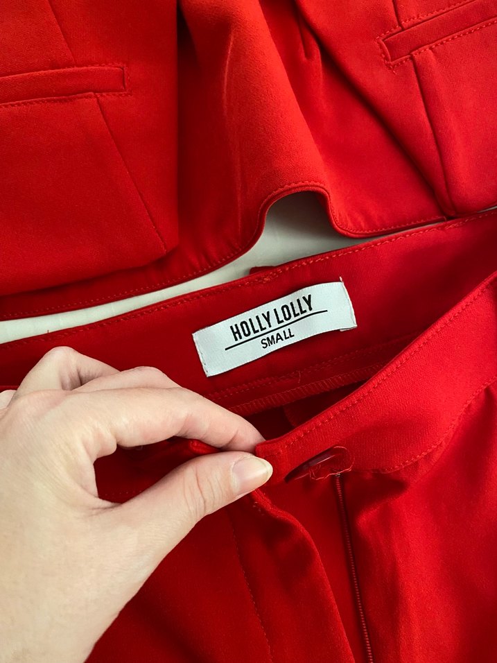 Kırmızı Straplez takım - Görsel 5