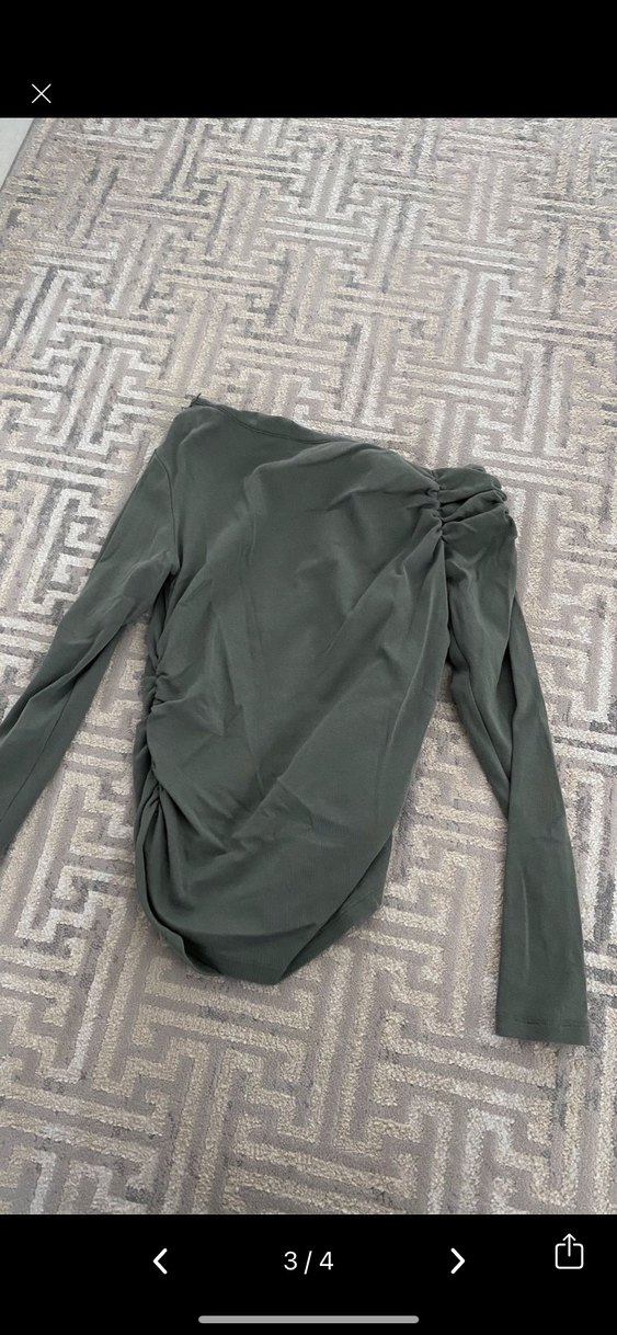 Asimetrik Drapeli Kadın Bluz - Görsel 3