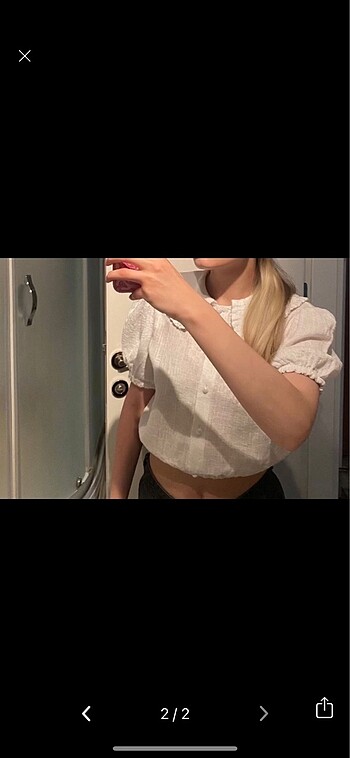 Koton Koton crop lastikli gömlek