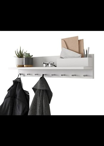 Beyaz ve Gri Çocuk Rafı 80x18 cm - Görsel 2