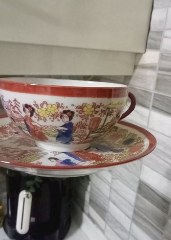 Renkli Kırmızı Desenli Çay Seti - Görsel 10