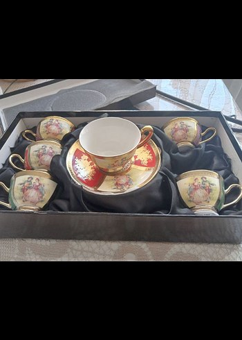 Altın Renkli Vintage Kahve Fincanı Seti - Görsel 6