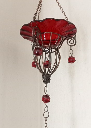 Kırmızı Asılı Mumluk - Görsel 2