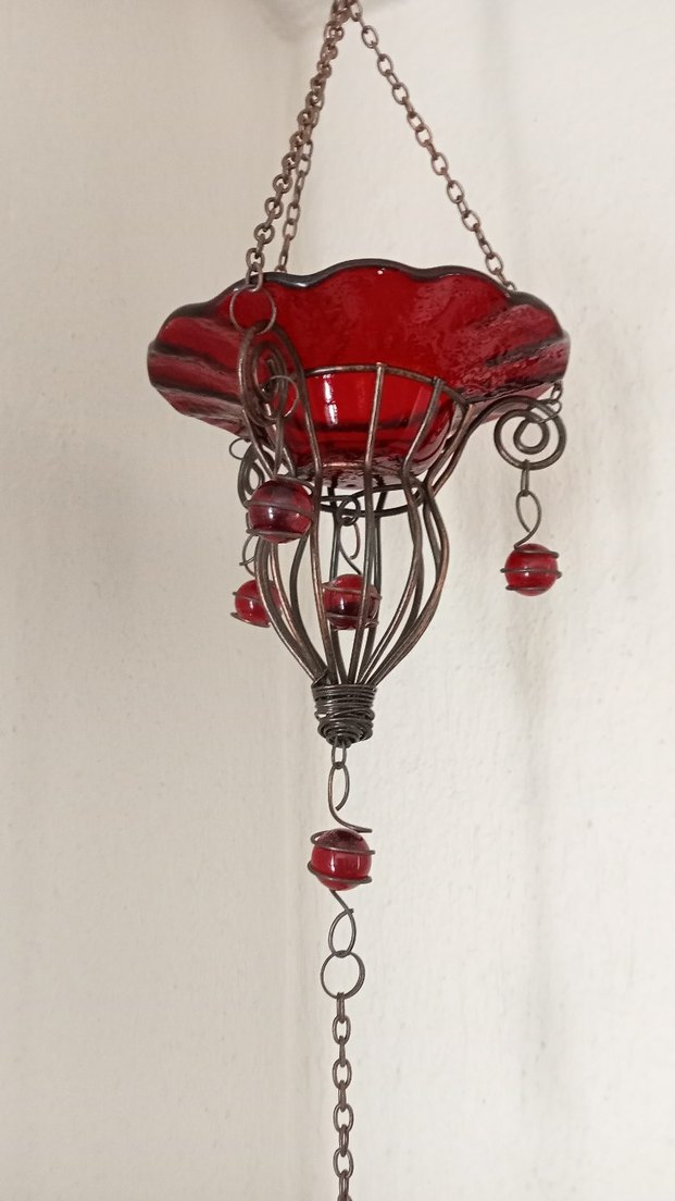 Kırmızı Asılı Mumluk - Görsel 2