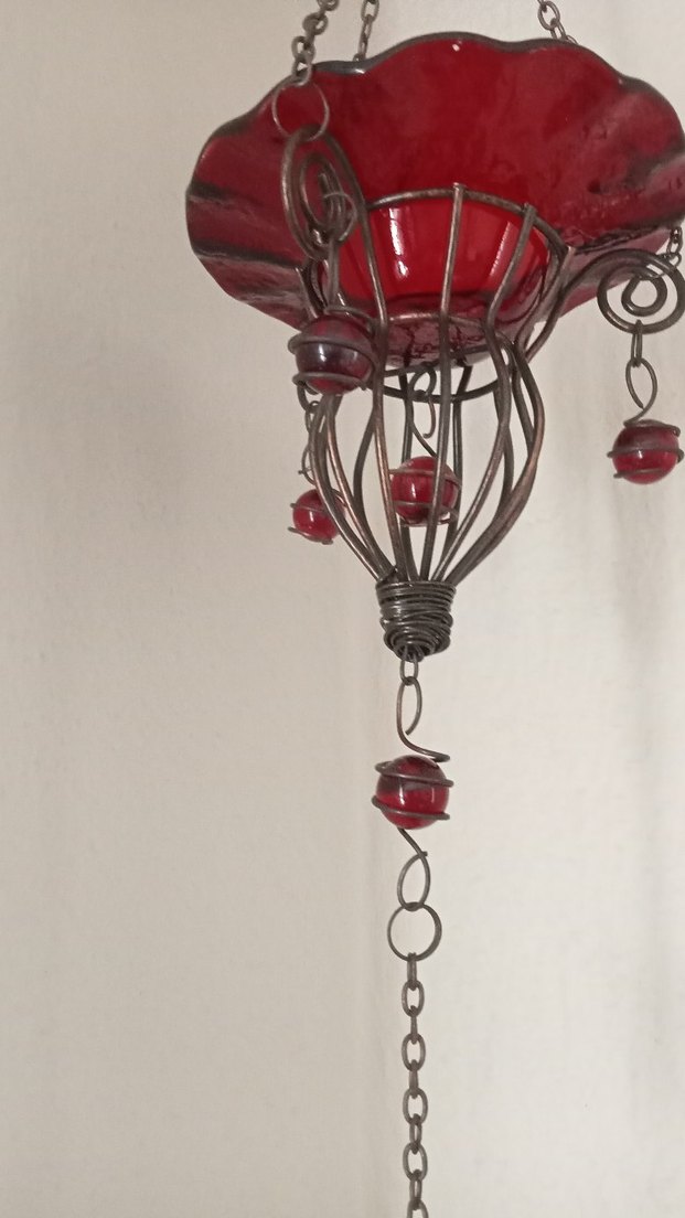 Kırmızı Asılı Mumluk - Görsel 5