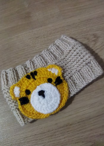 Bohem Tarzı Leopar Desenli Örgü Çocuk Bandı