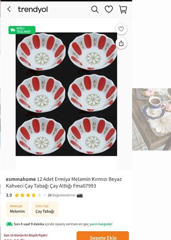 Zara Home Kırmızı Desenli melaminTabak