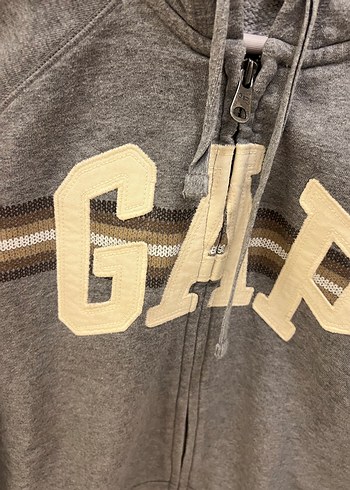 Gri Kapüşonlu Fermuarlı GAP Sweatshirt - Görsel 4
