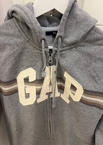 Gri Kapüşonlu Fermuarlı GAP Sweatshirt - Görsel 2