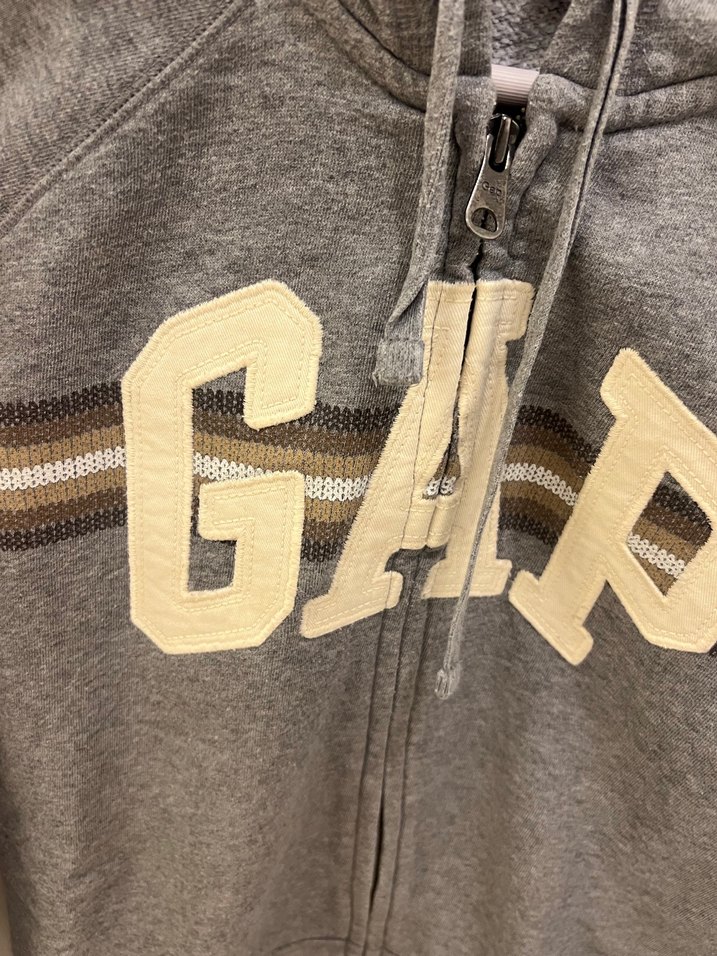 Gri Kapüşonlu Fermuarlı GAP Sweatshirt - Görsel 4
