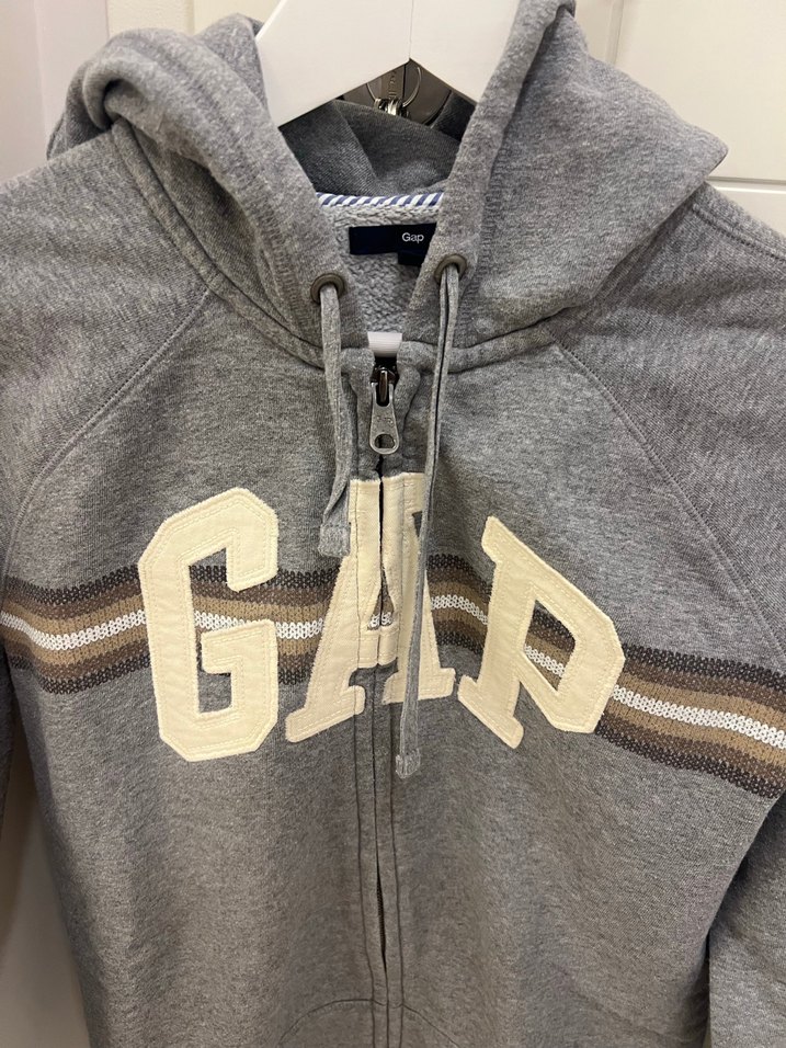 Gri Kapüşonlu Fermuarlı GAP Sweatshirt - Görsel 2