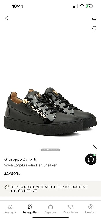 Giuseppe Zanotti Giuseppe Zanotti Sneakers. 1 kez giyildi. YENİDEN FARKI YOK SIFI