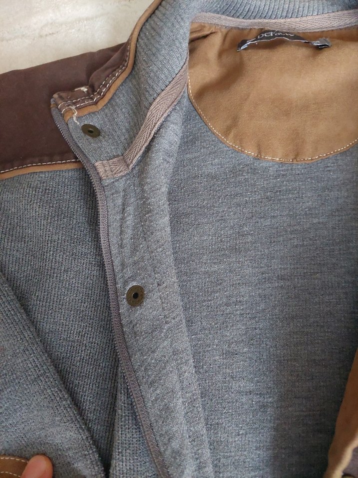 Gri Düğmeli Erkek Hırka - Görsel 2