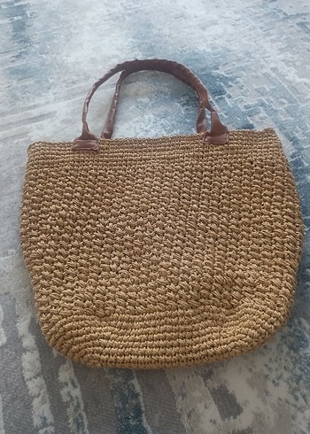Bej Örgü Bohem Kadın Çantası - Görsel 2