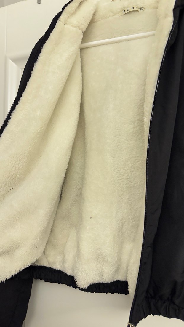 Siyah Fermuarlı Mini Kadın mont - Görsel 3