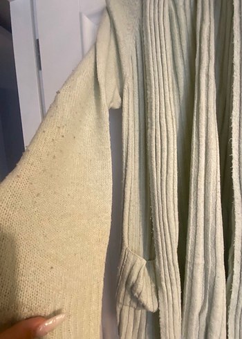 Uzun Kollu yeşil Bohem Örgü Hırka - Görsel 2