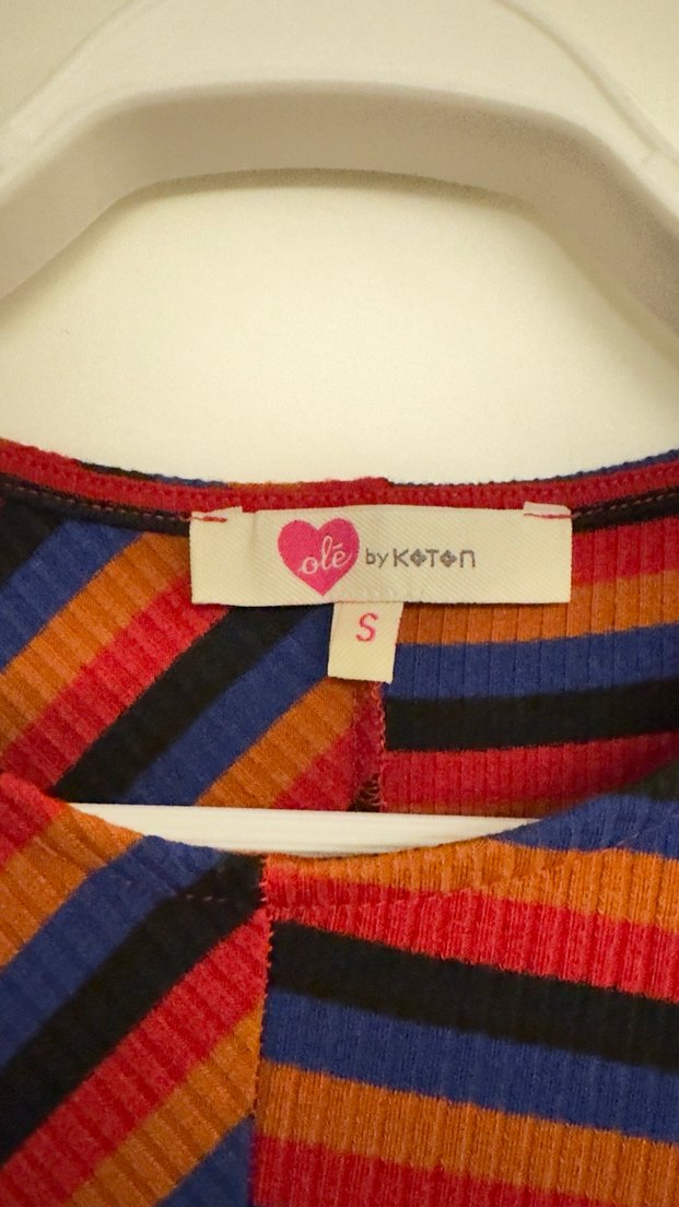 Çizgili Uzun Triko Elbise - Görsel 2