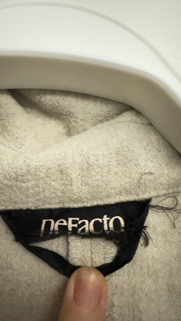 Krem Keten Midi Kadın kaban - Görsel 2