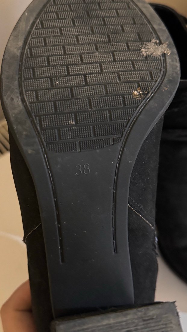 Siyah Süet Tokalı Blok Topuklu Kadın Bot - Görsel 5