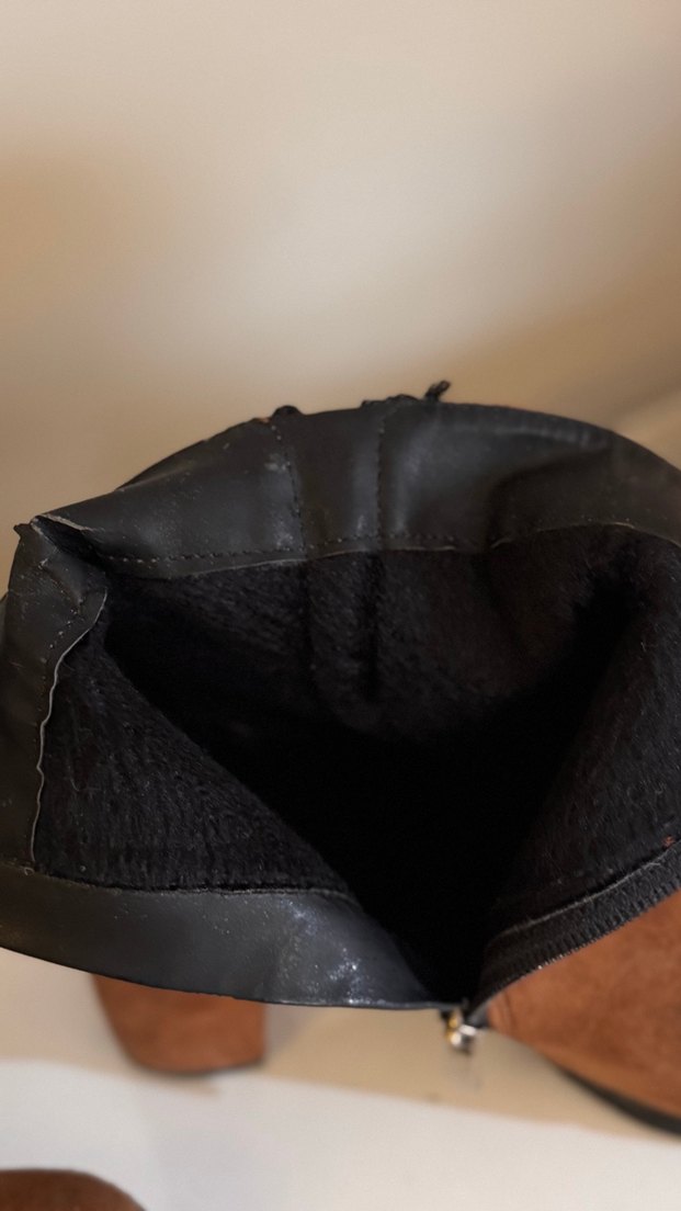 Kahverengi Süet Kadın Dolgu Topuklu Bot - Görsel 4