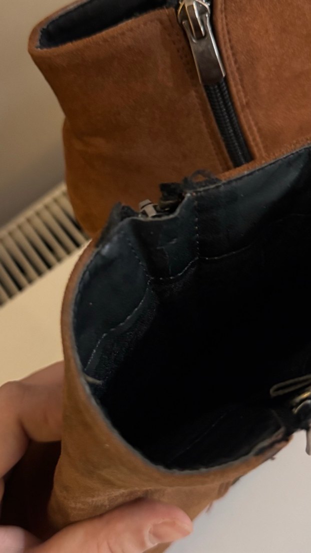 Kahverengi Süet Kadın Dolgu Topuklu Bot - Görsel 3