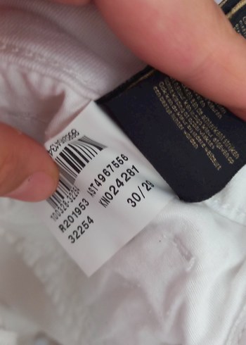 30 Beden beyaz Renk Düğmeli Beyaz Kadın kot Pantolon