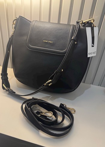 Kemer Detaylı Siyah Deri Kadın Çanta - Görsel 5