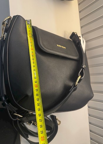 Kemer Detaylı Siyah Deri Kadın Çanta - Görsel 3