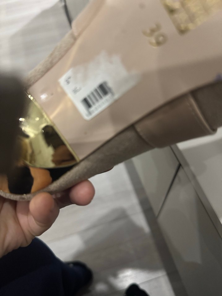 Bej Süet Yüksek Topuklu Tokalı Kadın Bot - Görsel 3