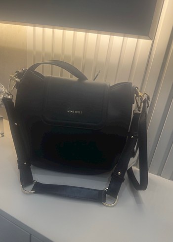 Siyah Deri Kadın Omuz Çantası - Görsel 8