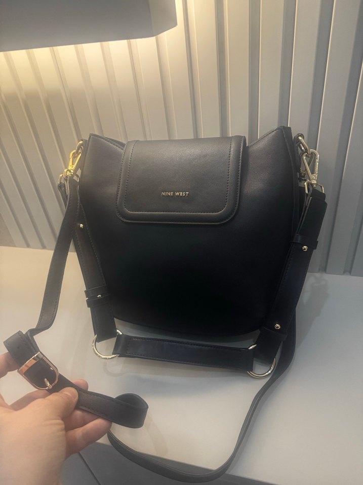 Siyah Deri Kadın Omuz Çantası - Görsel 4