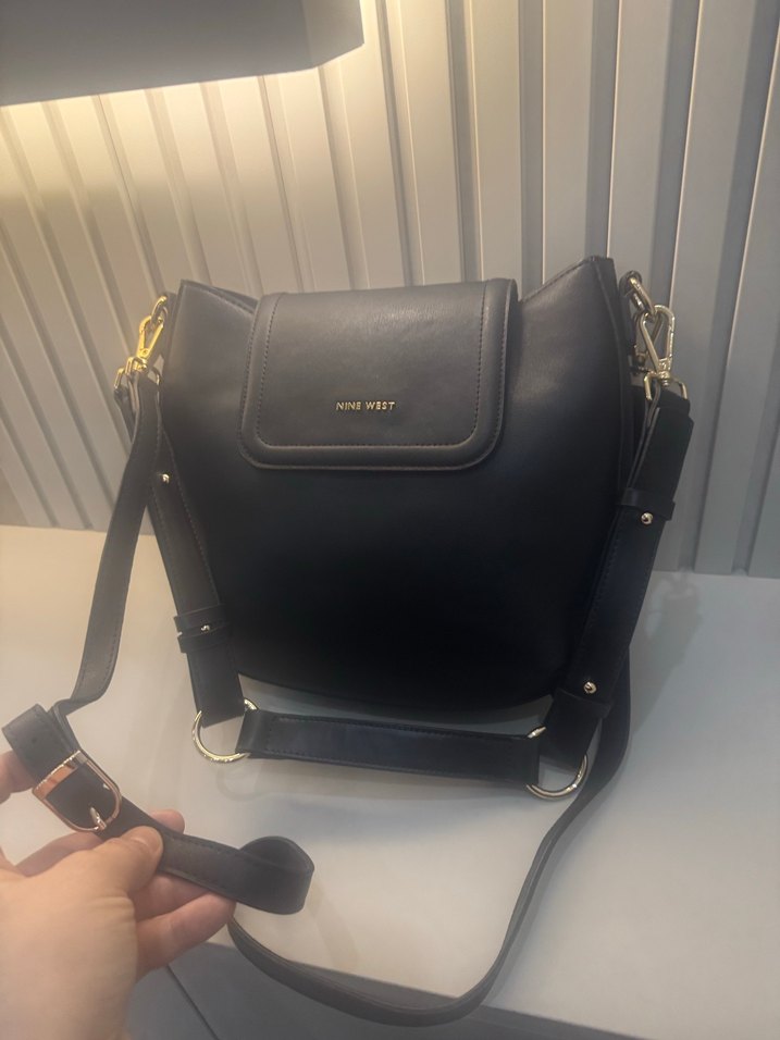 Siyah Deri Kadın Omuz Çantası - Görsel 3