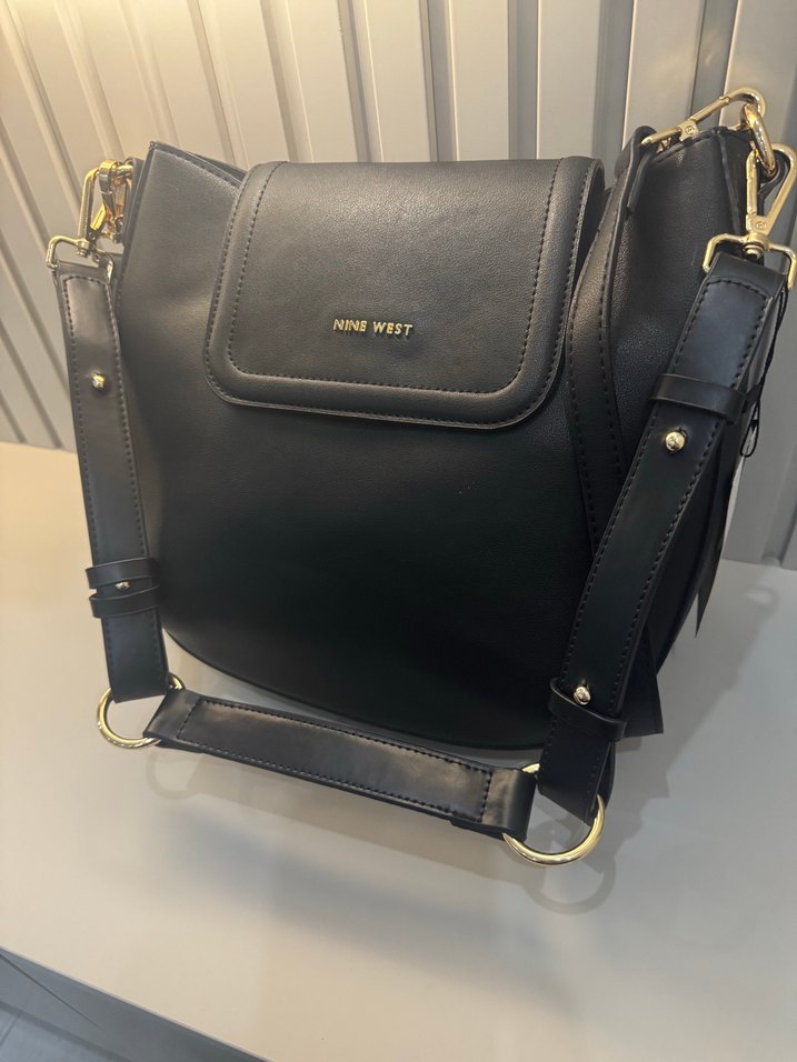 Siyah Deri Kadın Omuz Çantası - Görsel 2