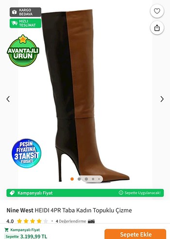 Kahverengi Çizgili Dizüstü Deri Çizme - Görsel 5