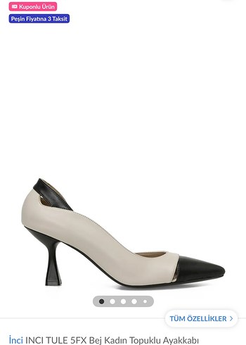 Beyaz Siyah Topuklu Kadın Stiletto - Görsel 9