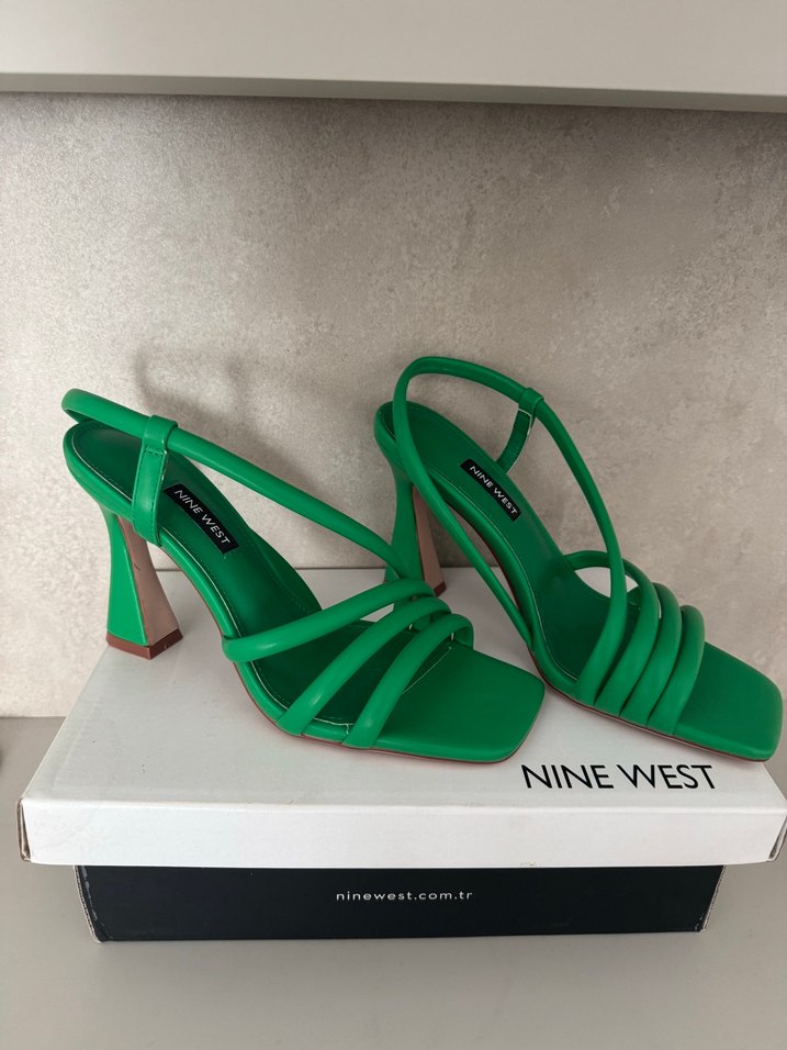 Yeşil Blok Topuklu ayakkabı - Görsel 3