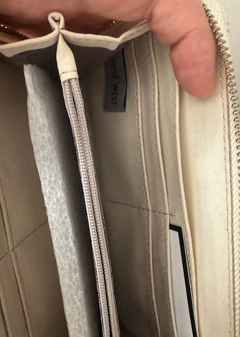 Beden beyaz Renk Nine West krem Deri Fermuarlı Cüzdan
