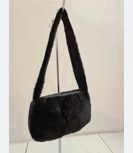 Beden siyah Renk Siyah Peluş Baget Çanta