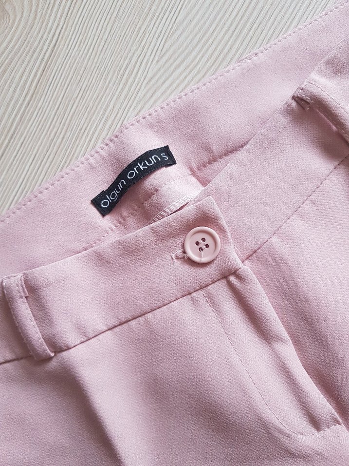 Pudra Renk Kumaş Pantolon - Görsel 3