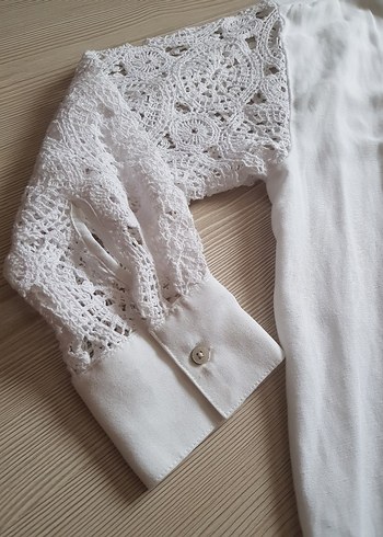 Beyaz Dantel Gömlek - Görsel 3