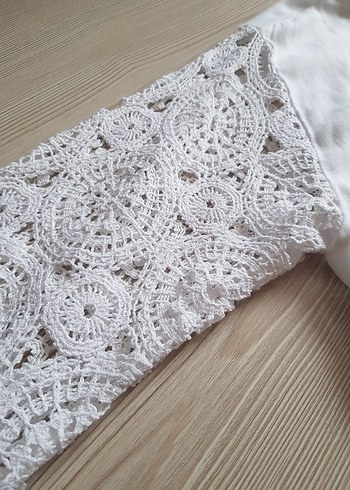 Beyaz Dantel Gömlek - Görsel 5