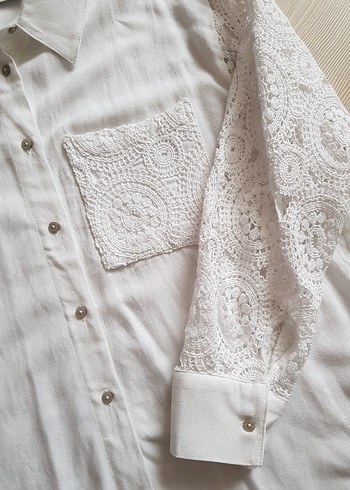 Beyaz Dantel Gömlek - Görsel 2