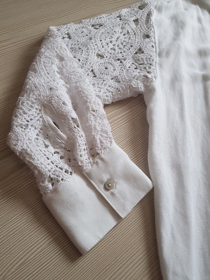 Beyaz Dantel Gömlek - Görsel 3