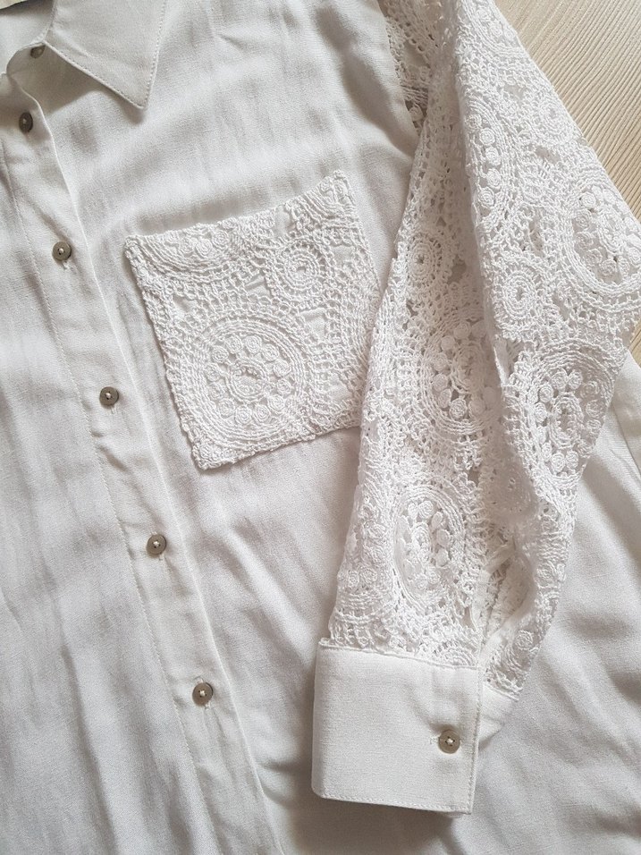 Beyaz Dantel Gömlek - Görsel 2