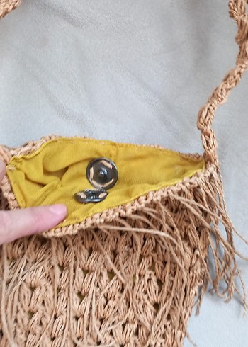 Diğer Püsküllü Bej Örgü Kadın Çapraz Çanta
