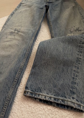 s Beden gri Renk Zara dizi yırtık jean