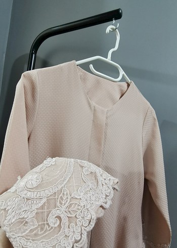 Pudra Rengi, Özel Dikim Dantel Detaylı Kap - Görsel 7